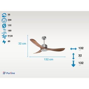 Ventilateur de plafond Réversible Lumière  Thermostat Wifi Moteur à courant continu Toits en pente Télécommande Hypersilence Mémoire Shopify Vendible (AUTOMATIQUE) 40   W argent
