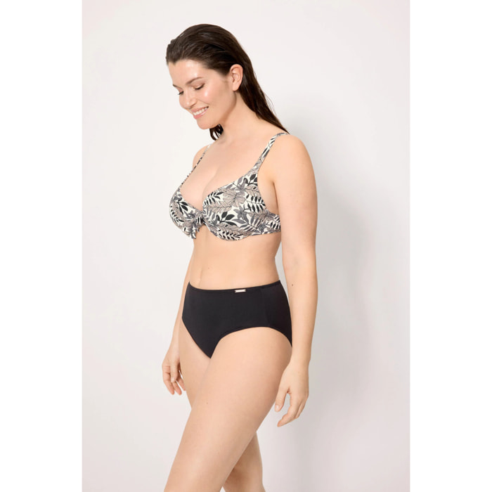 Slip bikini vita alta modellante Nero