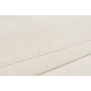 Canapé convertible 3 places en tissu effet velours beige avec matelas 12 cm ARMAND