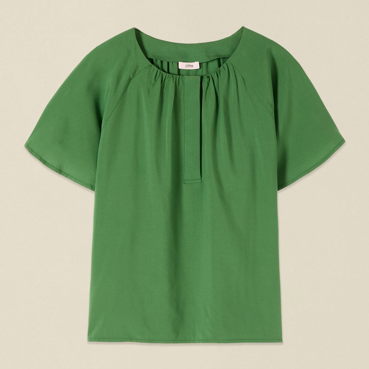 Oltre - Blusa in viscosa con drappeggio - Verde