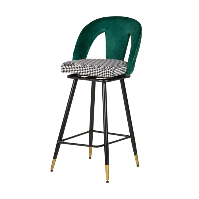 Taburete Bar Velvet Verde Harbor 46x53x106 Cm