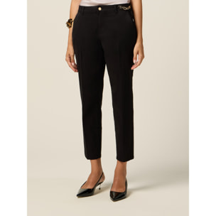 Oltre - Pantaloni chinos in cotone-lyocell - Nero