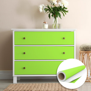 Rouleau adhésif décoratif Vinyle au Mètre - Vert pomme - Sticker Lavable Imperméable Mur Cuisine Meubles