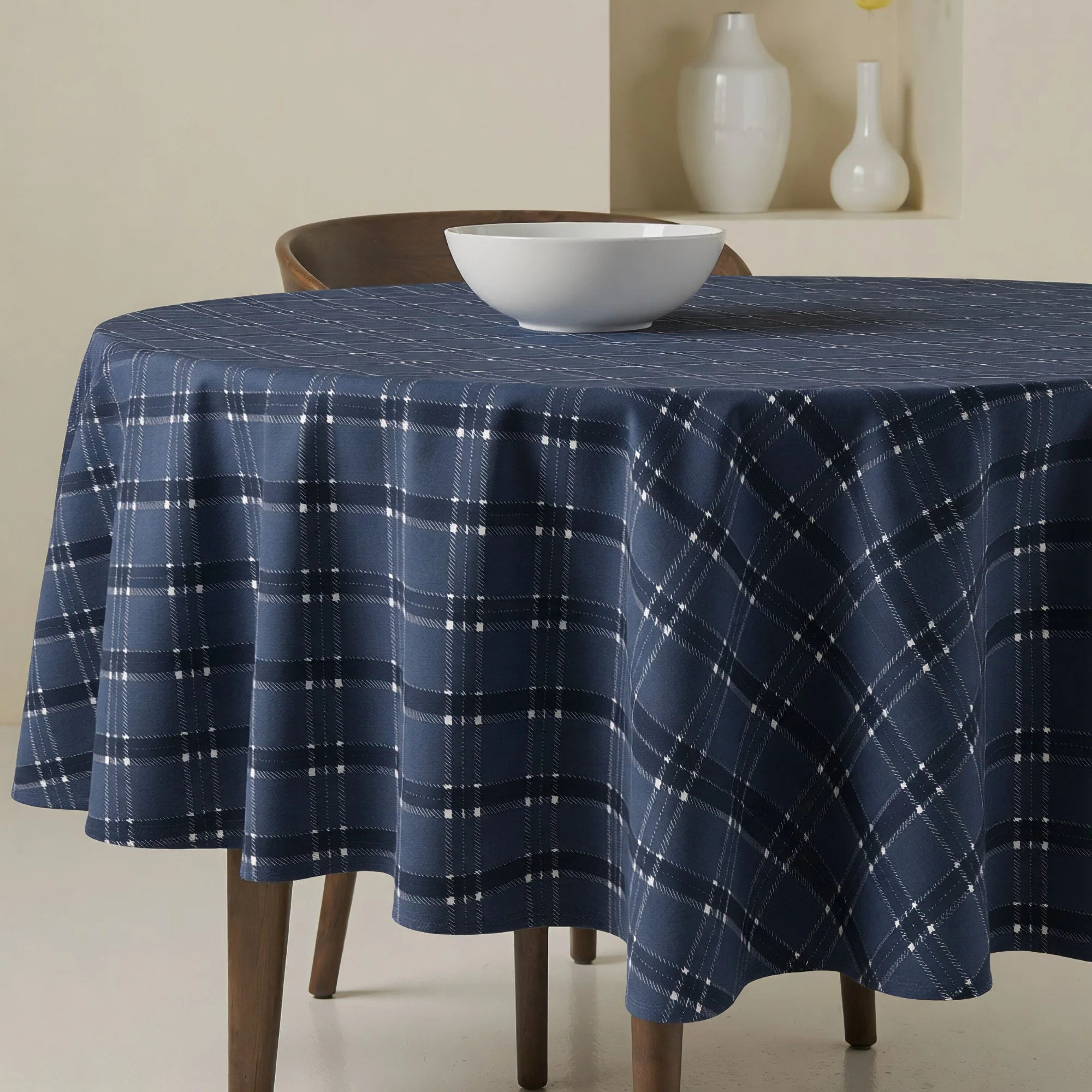 Nappe ronde anti-taches Camilo Blue