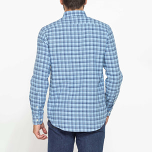 CAMICIA FANTASIA TINTO FILO IN FLANELLA LEGGERA