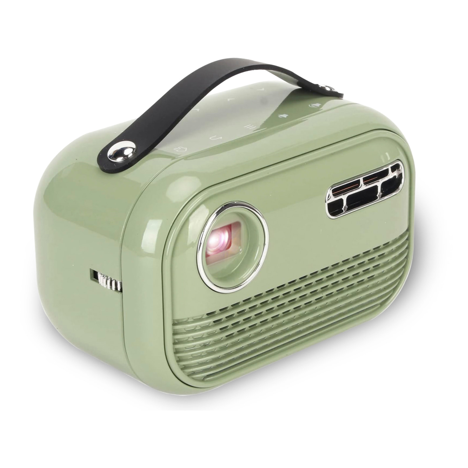 Mini videoproiettore LED portatile P16 in stile retrò, DLP. Android 9.0, Wi-Fi. Clonazione schermo. Batteria ricaricabile. Netflix, YouTube, ecc. 2+16GB.