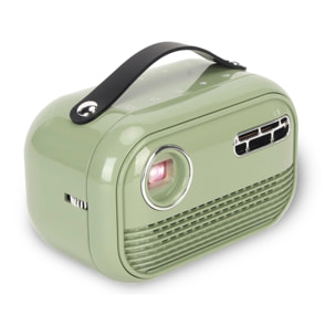 Mini videoproiettore LED portatile P16 in stile retrò, DLP. Android 9.0, Wi-Fi. Clonazione schermo. Batteria ricaricabile. Netflix, YouTube, ecc. 2+16GB.