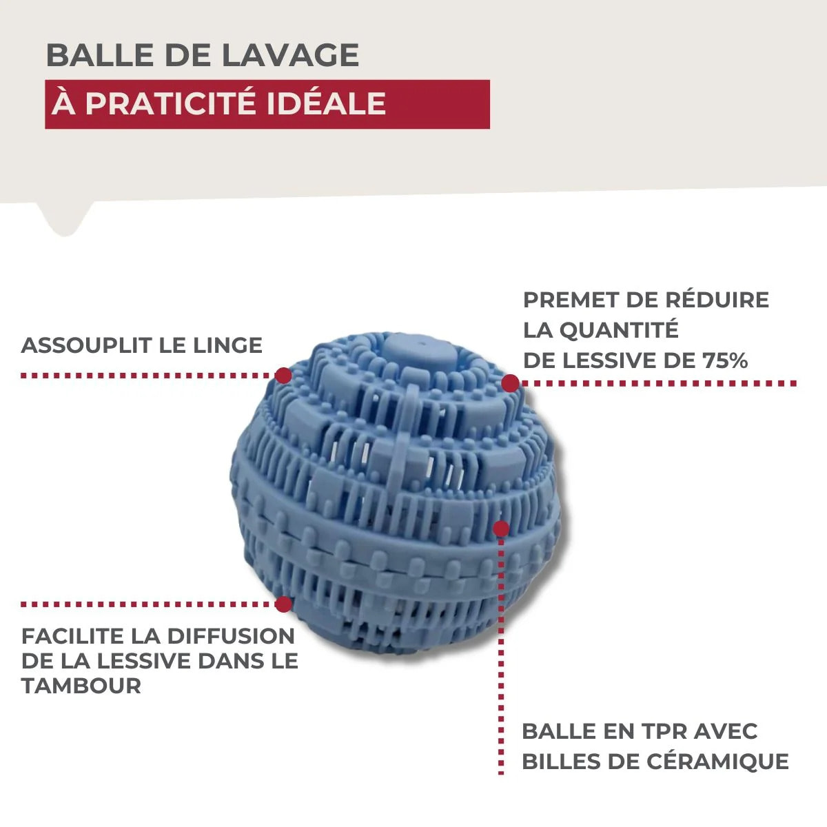 Balle de lavage assouplissante pour le linge Fackelmann