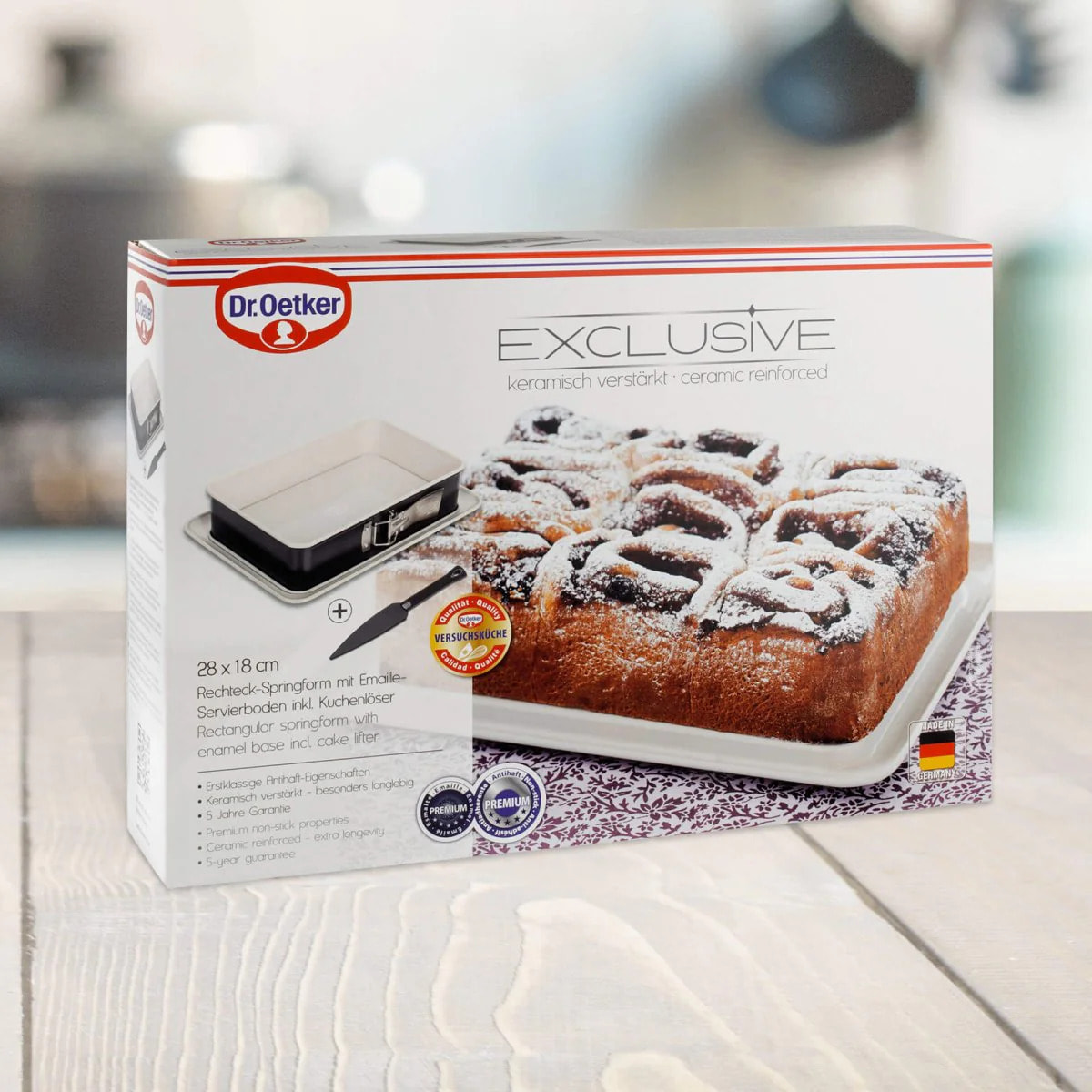 Moule à charnière rectangulaire en acier émaillé avec spatule Dr. Oetker Exclusive