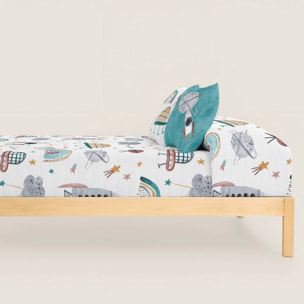Colcha Bouti Estampada - 2 Piezas - 100% Poliéster - Microfibra - Infantil - 70 gr/m² - Rocket