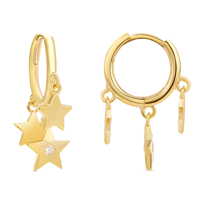 Pendientes de Circonita Brillante acabados en oro amarillo de 18K