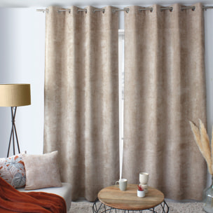 Rideau velours  - Effet chiné tamisant - Naturel