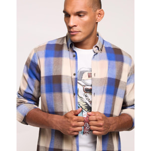 Camisa Manga Larga a Cuadros Azul - Frost