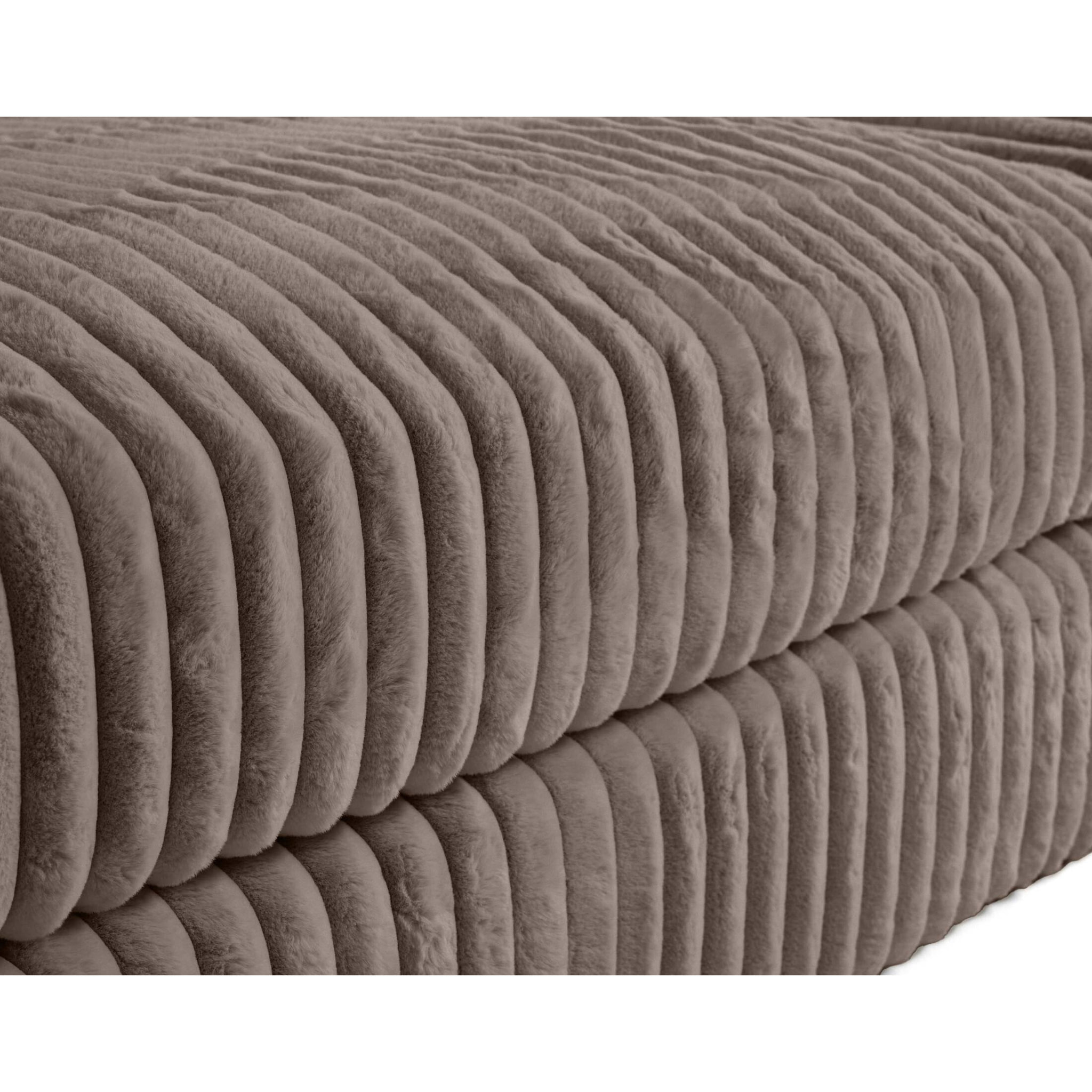 Jasper - module méridienne - en fausse fourrure côtelée - Taupe