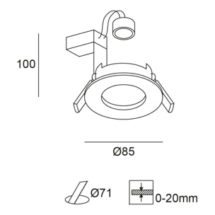 Forlight Rame - Downlight Empotrable de Techo de 85mm de Diámetro para Bombilla GU10 en Cromo