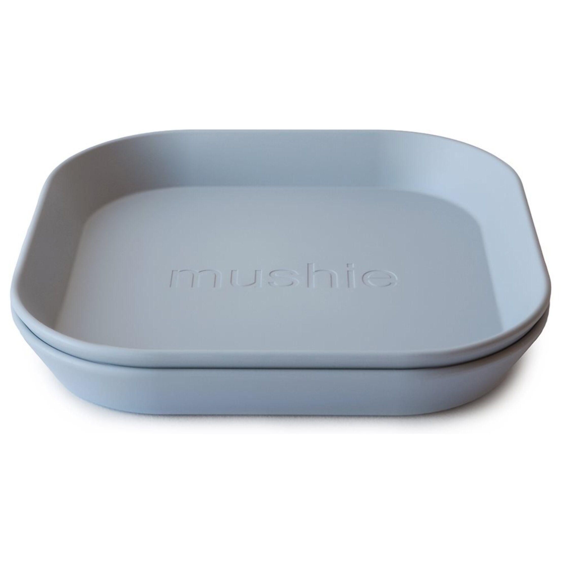 Mushie Pack Dos Platos Cuadrados Solid