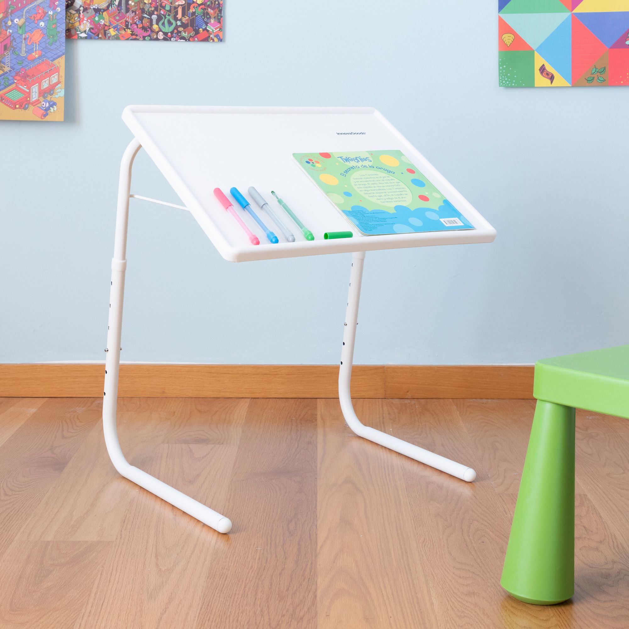 Tavolino pieghevole multiposizione - bianco - 50x60 cm