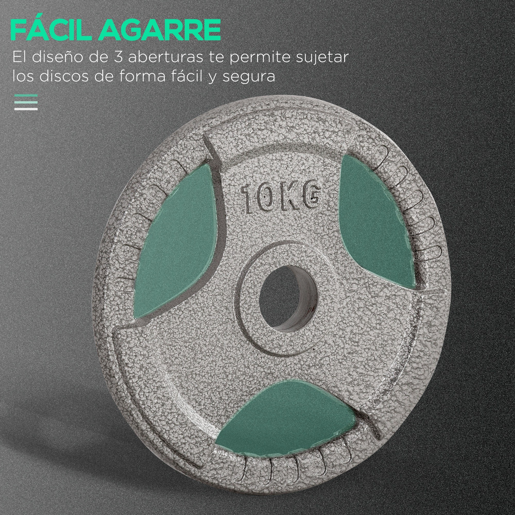 Juego de 6 Discos de Pesas de Acero 2,5-10 kg con Peso Total de 35 kg Discos Olímpicos con Orificio Central de Ø54 mm para Entrenamiento en Casa Gimnasio Plata