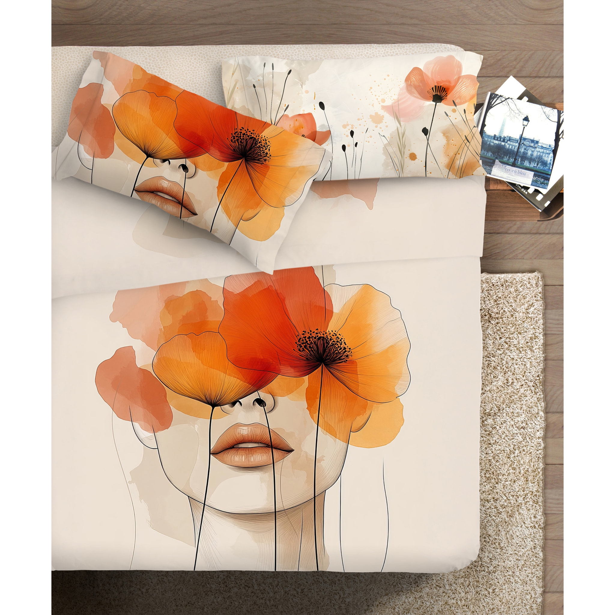 Parure Lenzuola fotografico Piazzato Fine-Art 2 Piazze Disegno Coco