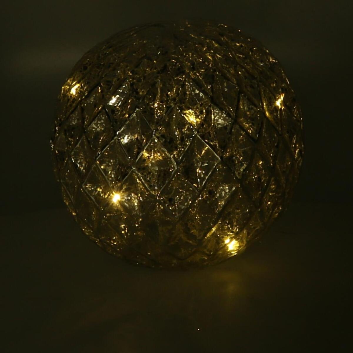 Sfera in vetro led argento cm ø15h14