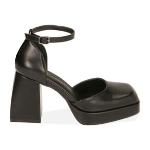 Décolleté nere con plateau, tacco 9 cm