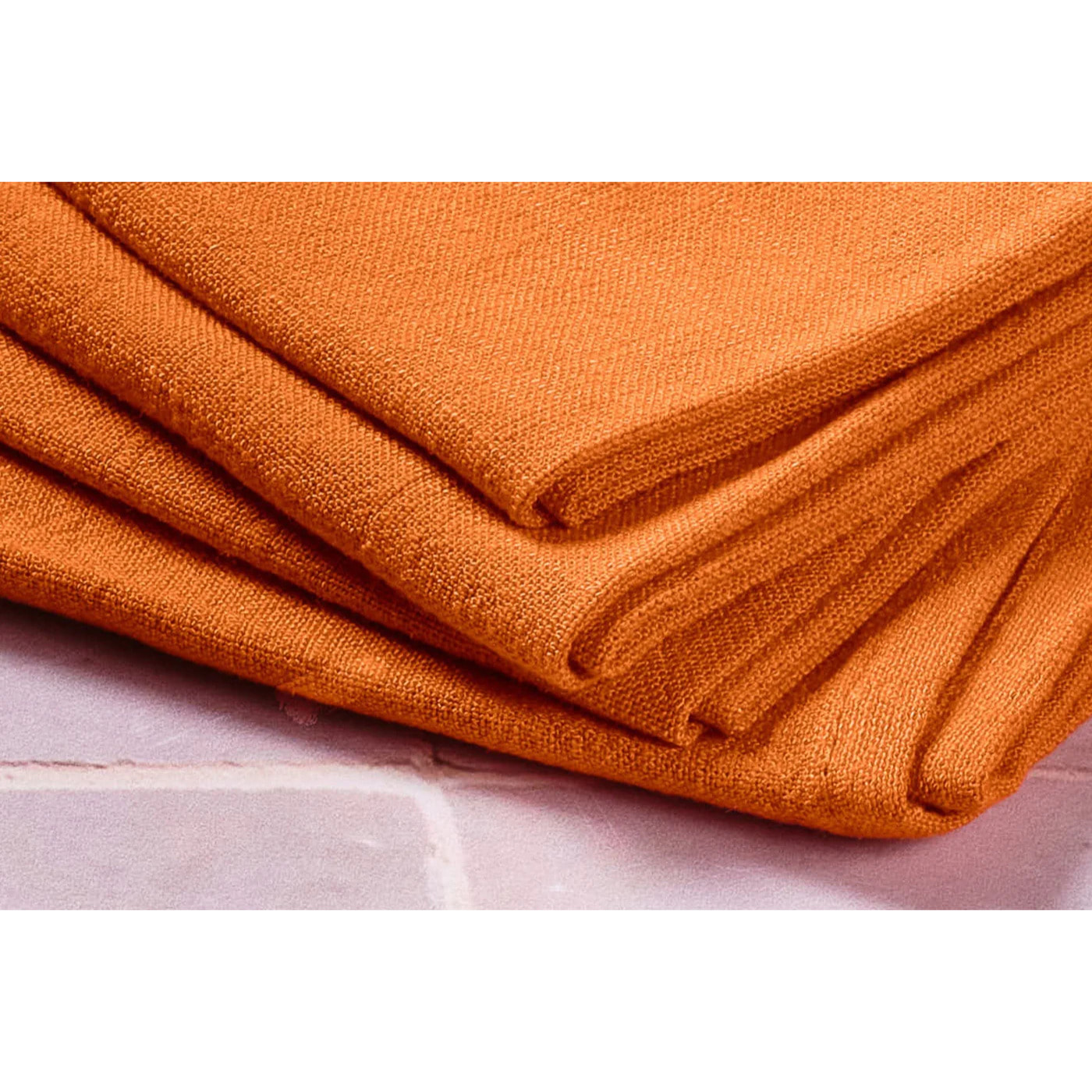 Serviette de table - 6 pièces - Lin et coton orange