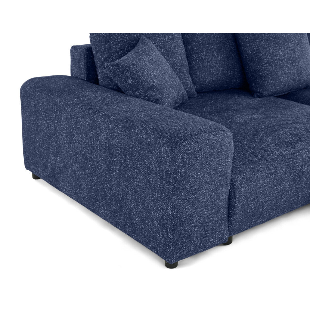 Spice - canapé d'angle réversible 4 places convertible avec coffre en tissu moucheté - Bleu marine