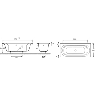 Baignoire Elise + pare bain