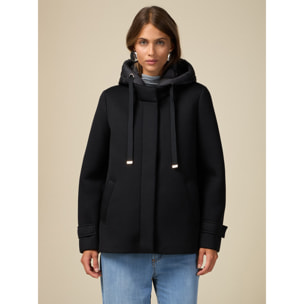 Oltre - Cappotto in scuba con gilet imbottito - Nero