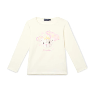 Camiseta Niña Manga Larga Con Estampado Frontal
