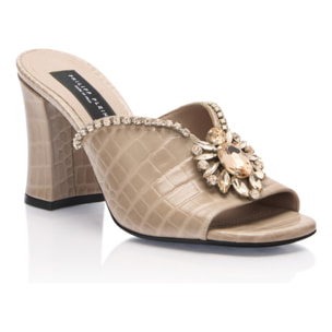 PHILIPP PLEIN Mid-Heel Platform Sandals Broche Cocco