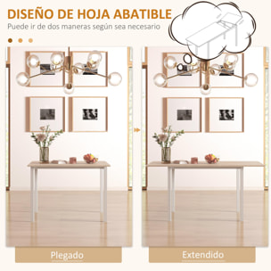 Mesa de Comedor Extensible para 4-6 Personas Mesa de Cocina Moderna con Patas de Acero para Salón Comedor 160x70x76 cm Madera Natural