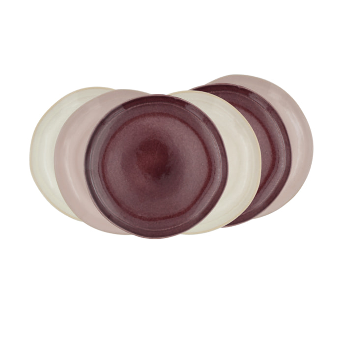 Lot de 6 grandes assiettes, TERRA