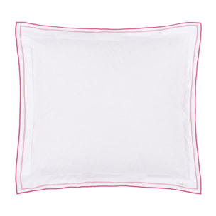 Taie d'oreiller unie en percale de coton, ASTOR, Blanc