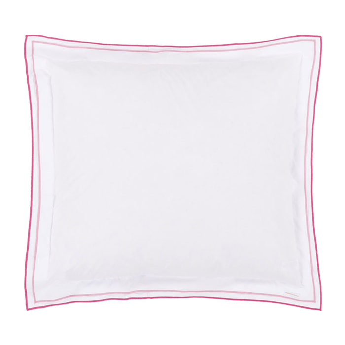 Taie d'oreiller unie en percale de coton, ASTOR, Blanc