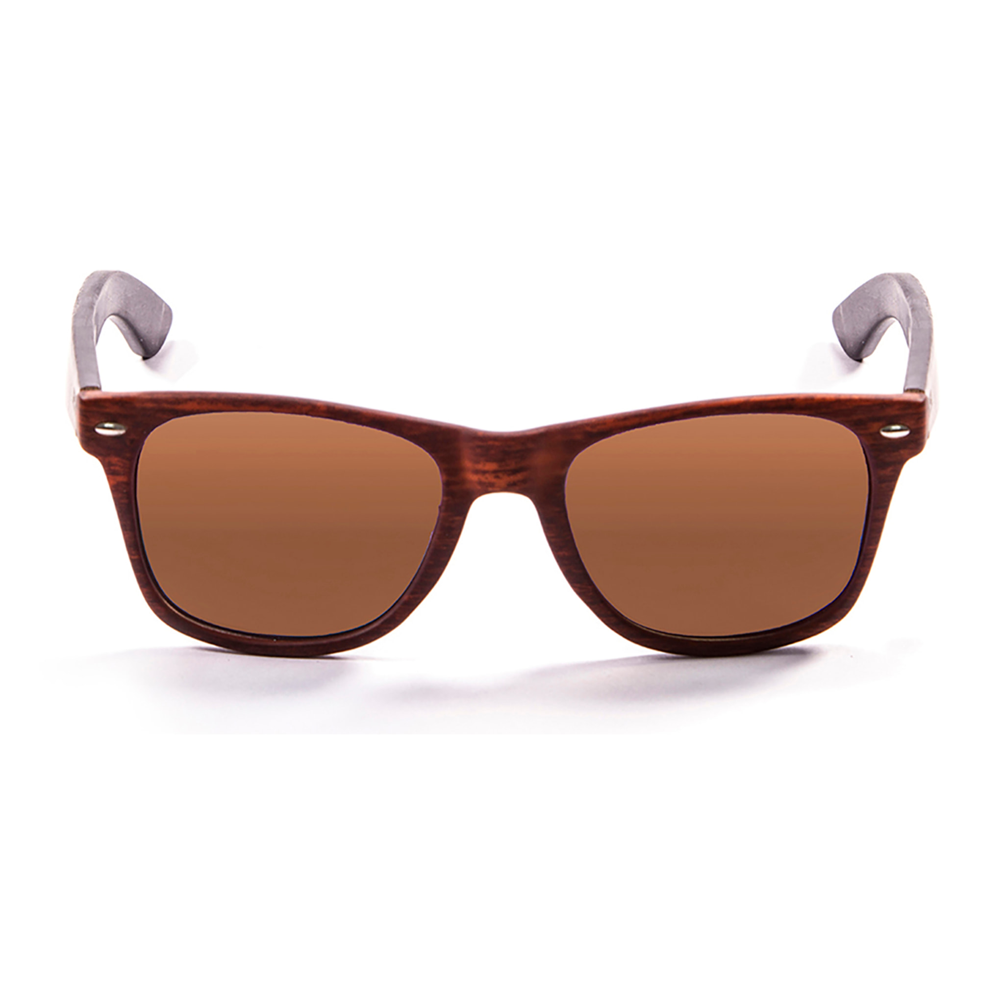Gafas de sol OCEAN BEACH WOOD - Patilla marrón bambú con montura marrón / Amoke