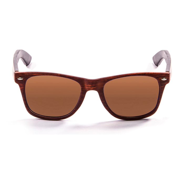 Gafas de sol OCEAN BEACH WOOD - Patilla marrón bambú con montura marrón / Amoke