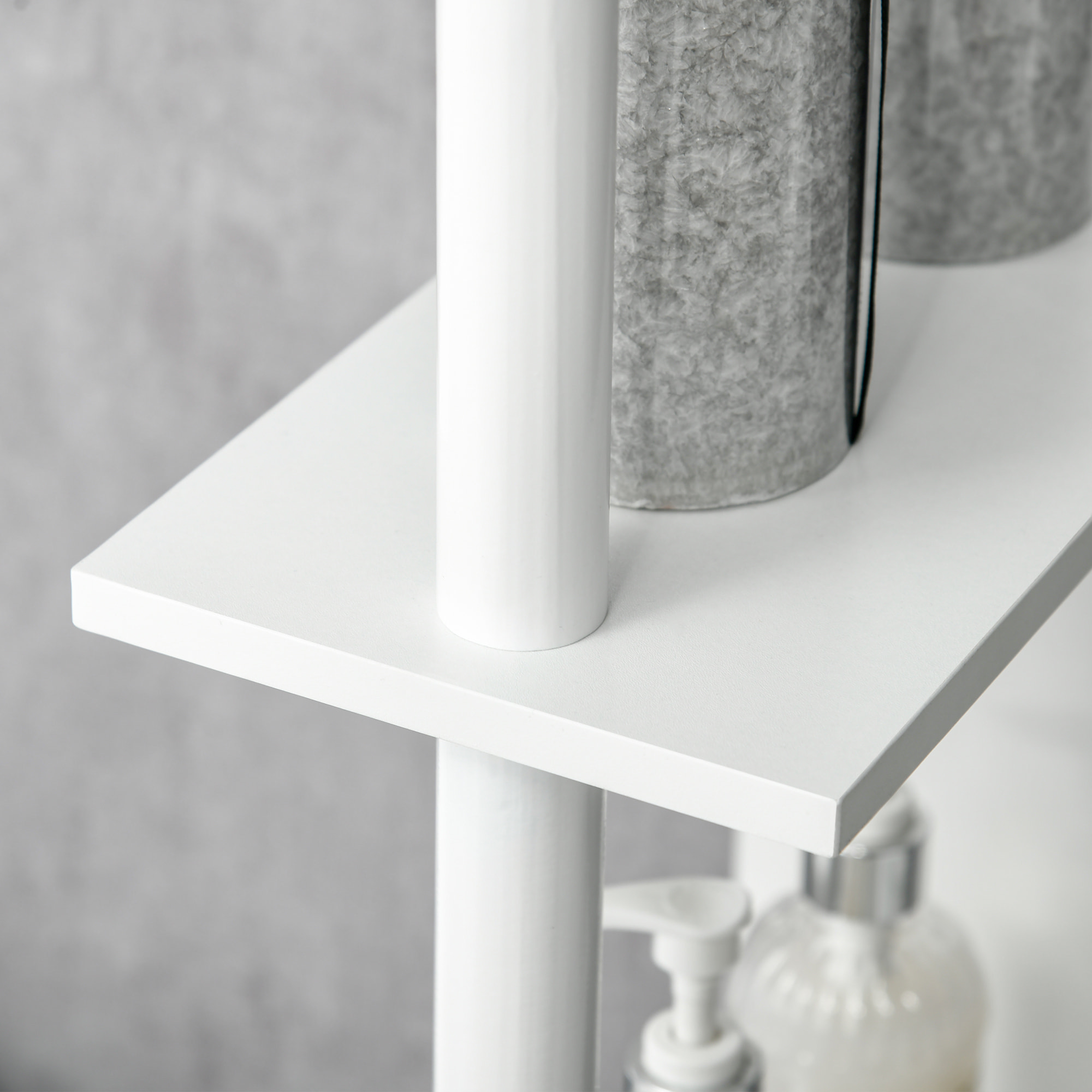 kleankin Armario Alto de Baño con 2 Puertas y 2 Estantes Abiertos Columna Auxiliar de Baño para Salón Aseo Dormitorio Estilo Moderno 15,2x29,8x118 cm Blanco y Negro