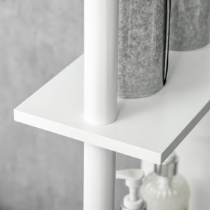 kleankin Armario Alto de Baño con 2 Puertas y 2 Estantes Abiertos Columna Auxiliar de Baño para Salón Aseo Dormitorio Estilo Moderno 15,2x29,8x118 cm Blanco y Negro