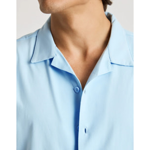 Camisa Manga Corta Azul Celeste - Atimo