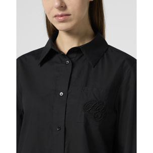 PHILIPP PLEIN Popeline Cropped Shirt Lace