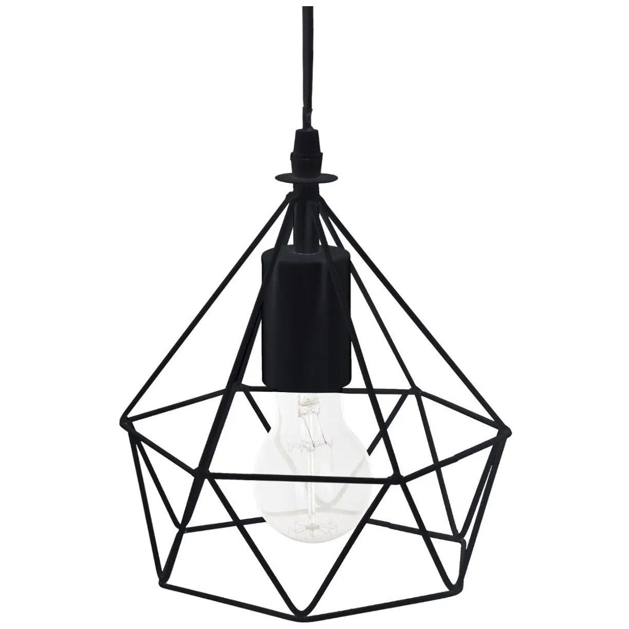 Suspension filaire "Ida" métal noir D19cm