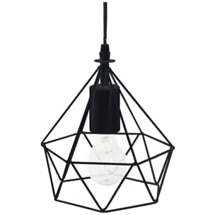 Suspension filaire "Ida" métal noir D19cm