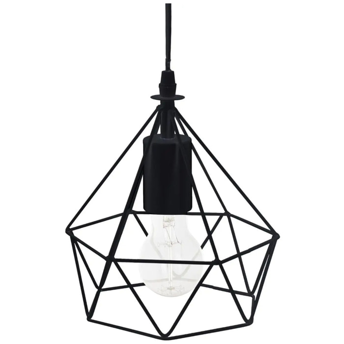 Suspension filaire "Ida" métal noir D19cm