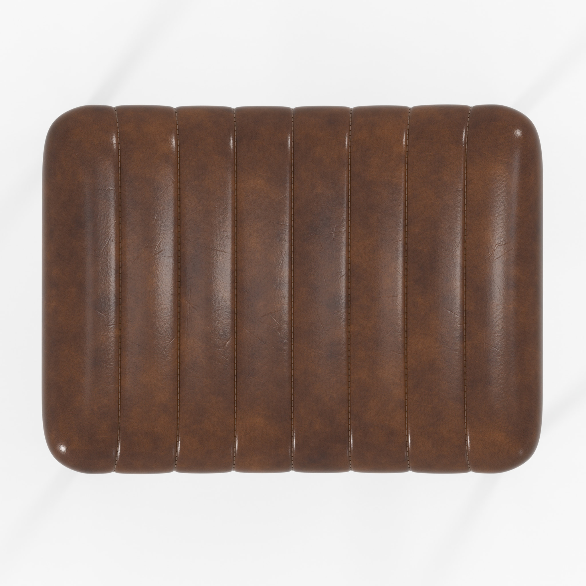 Lot de 2 tabourets de bar 77 cm en cuir marron et pieds en métal - Lupin
