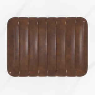 Lot de 2 tabourets de bar 77 cm en cuir marron et pieds en métal - Lupin