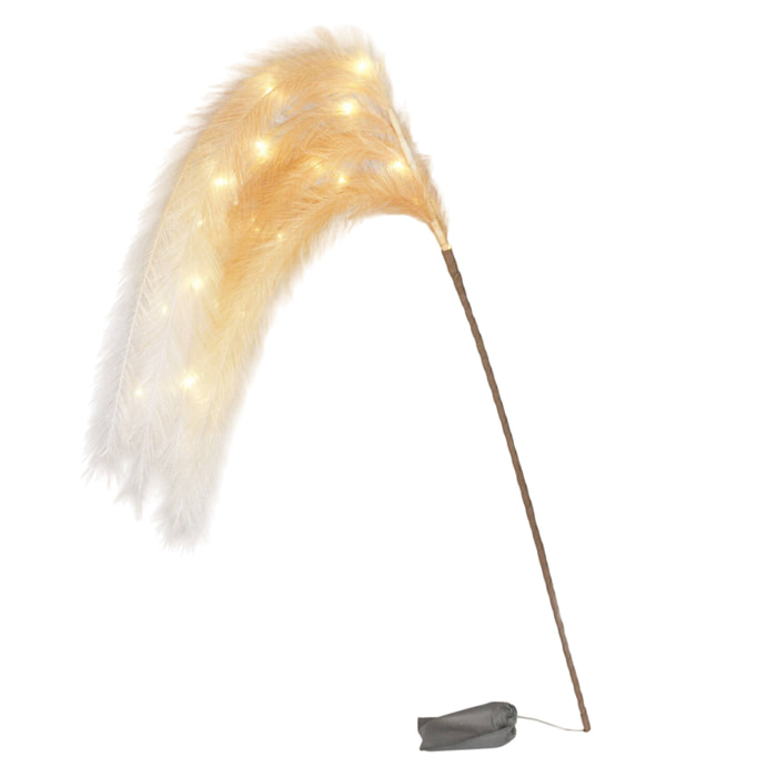 guirnalda de luces de rama con plumas de 130 cm y temporizador de 6/18 horas