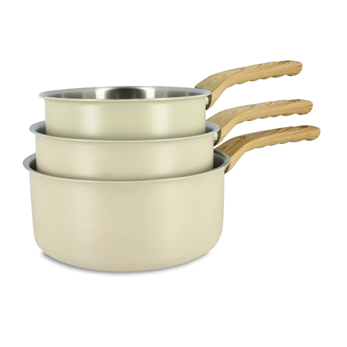 Lot de 3 casseroles en acier inoxydable - tous feux EASYNOX