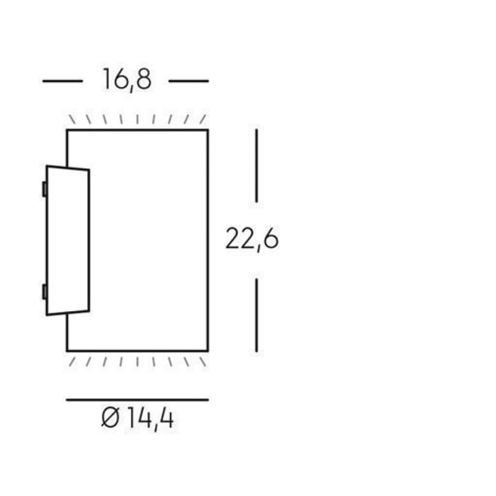 Show - Applique Cilindrico Da Parete A Led 20W+20W A Luce Doppia Calda Colore Corten