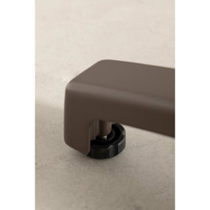 Tavolo da bar quadrato LAREDO in alluminio marrone e HPL beige, pieghevole e impilabile, 70×70×74 cm
